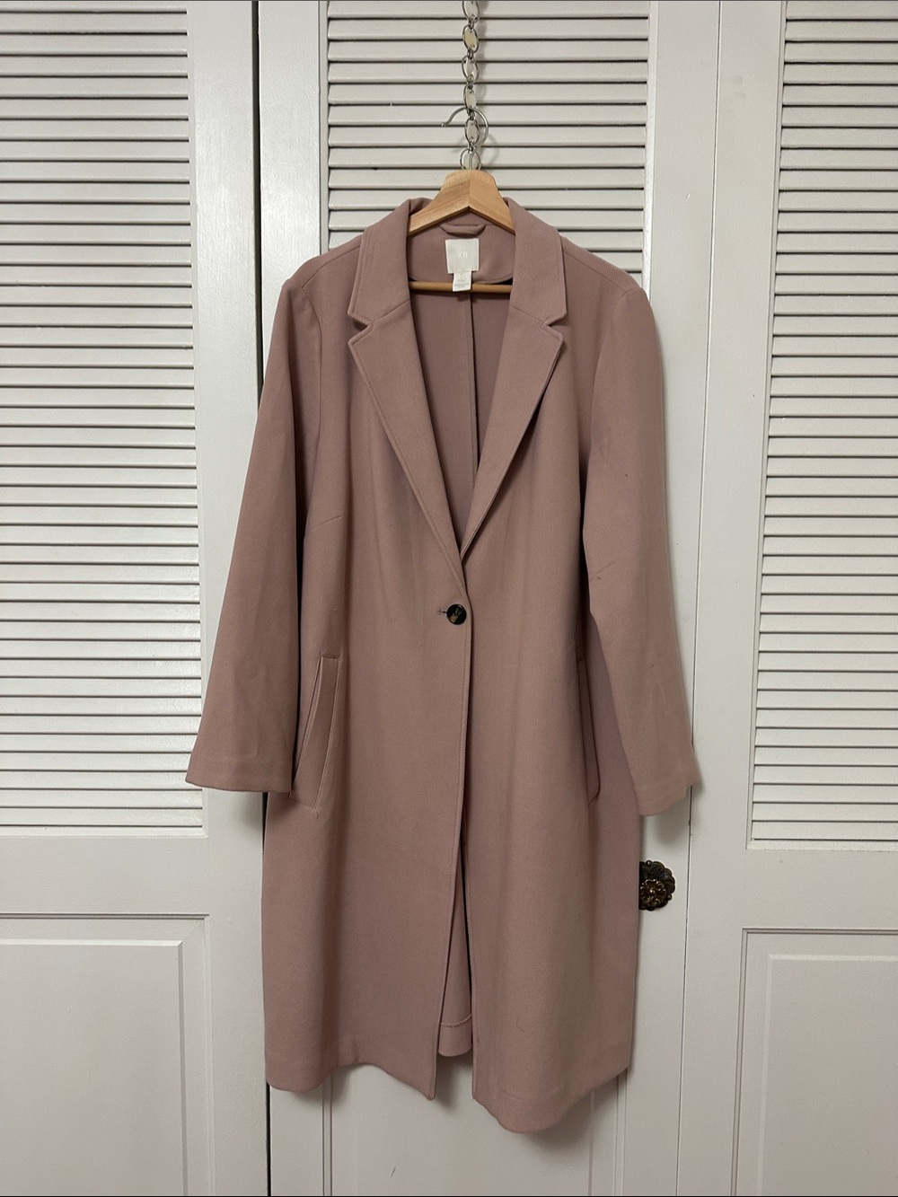 H&M Mauve Single-Button Trench Coat